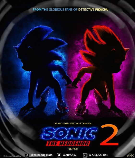 Sonic the Hedgehog 2 2022 27x40 DOUBLE SIDED ORIGINAL MOVIE POSTER