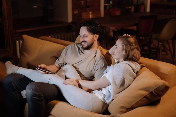 Portrait Of A Couple Posing In Their Living Room Stock Photo, Picture and  Royalty Free Image. Image 11681226.